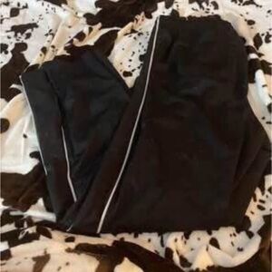 Soffe Black Track Pants with White Piping
